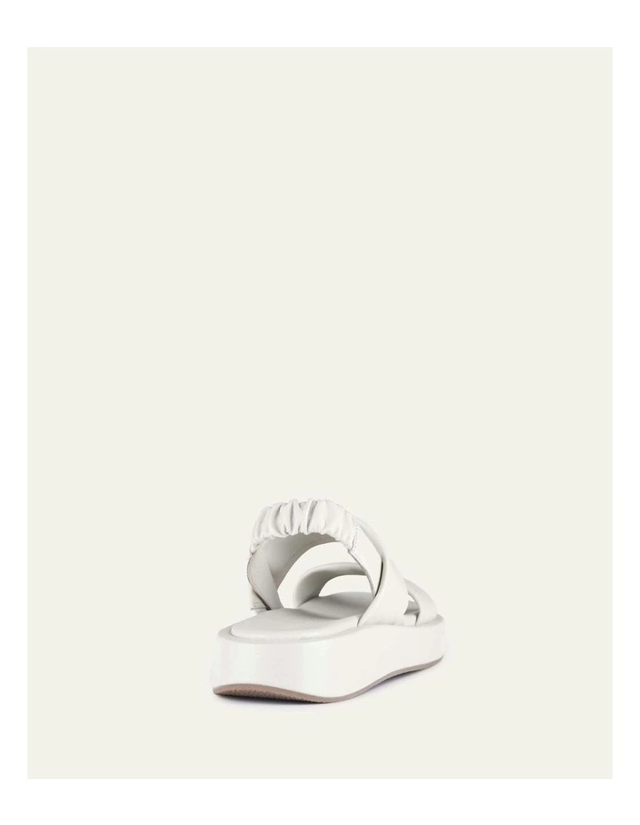 Dana Flat Leather Sandals in Bone image 5