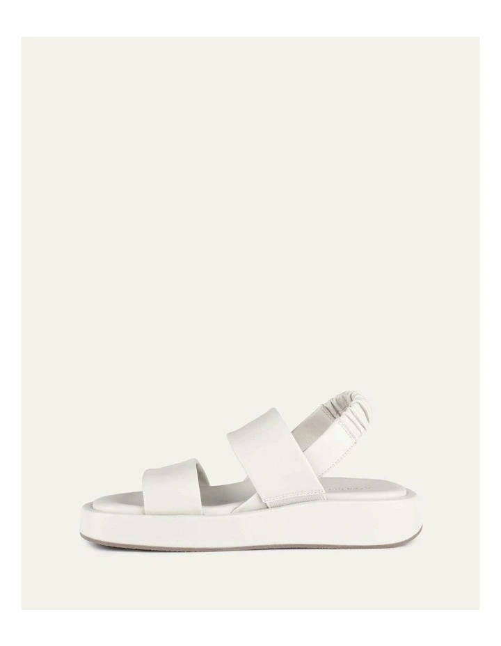 Dana Flat Leather Sandals in Bone image 6