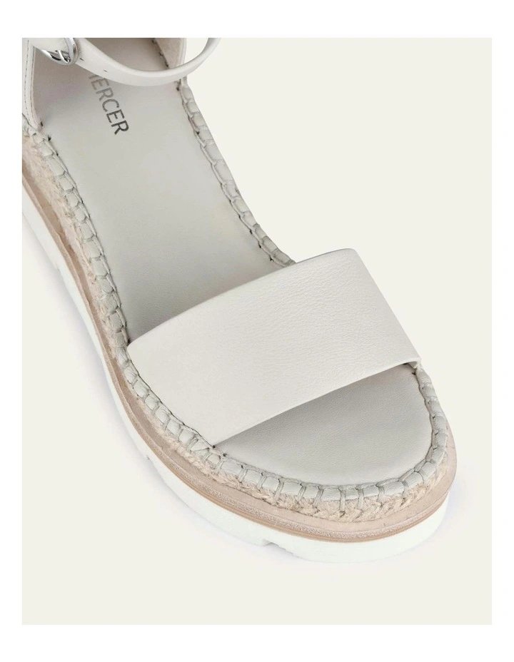 Kelly Mid Heel Leather Wedges in Bone image 4