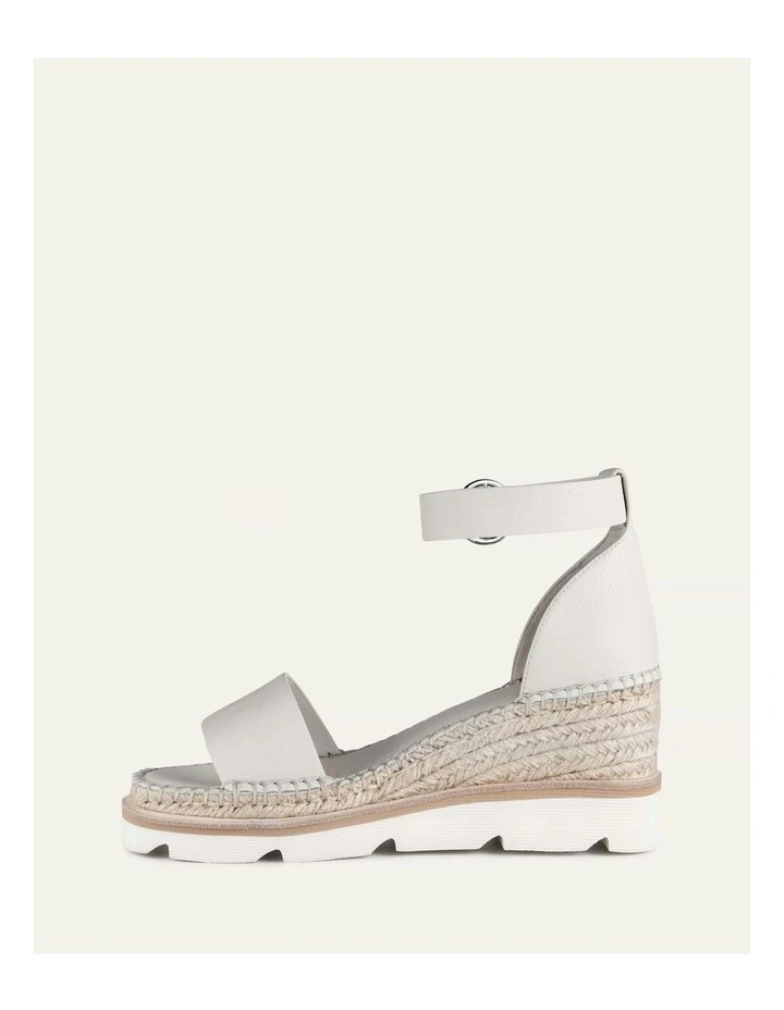 Kelly Mid Heel Leather Wedges in Bone image 6