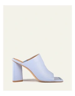 Danielle High Heel Leather Sandals in Ice Blue