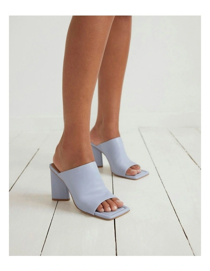 Danielle High Heel Leather Sandals in Ice Blue image 2