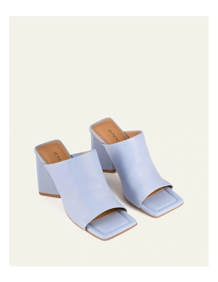 Danielle High Heel Leather Sandals in Ice Blue image 3