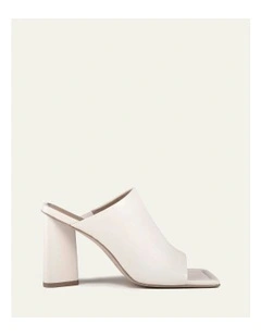 Danielle High Heel Leather Sandals in Off White