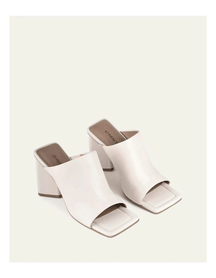 Danielle High Heel Leather Sandals in Off White image 2