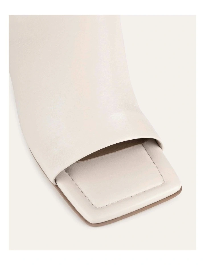 Danielle High Heel Leather Sandals in Off White image 3