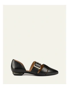 Carla Dress Flats Leather in Black
