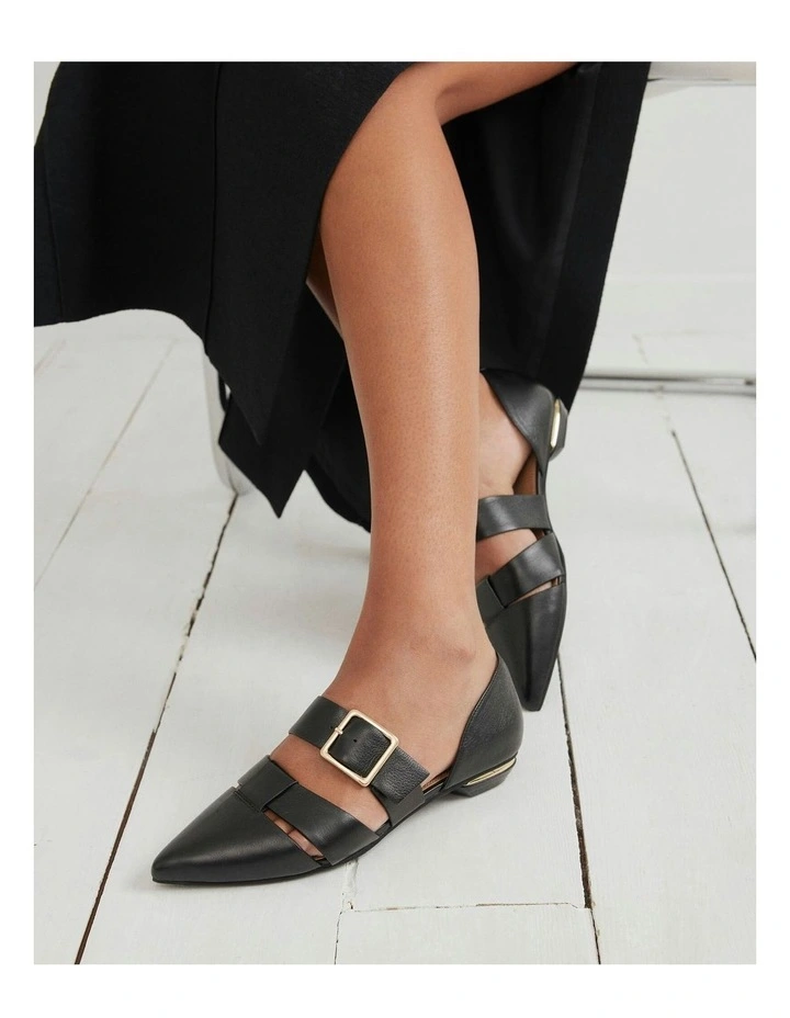 Carla Dress Flats Leather in Black image 2