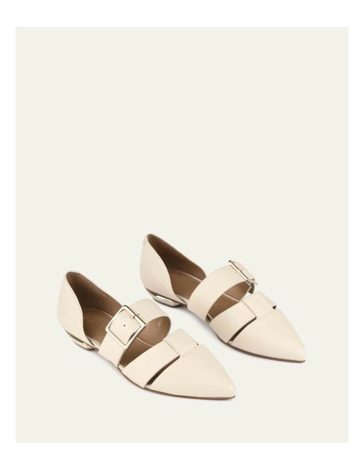 Carla Dress Leather Flats Shoe in White image 3