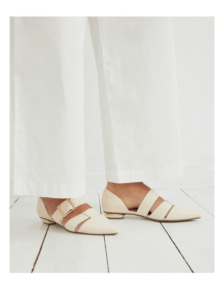 Carla Dress Leather Flats Shoe in White image 7