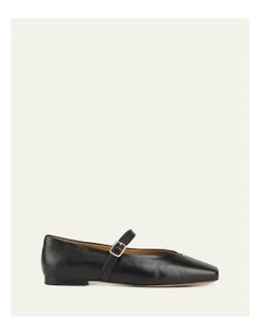 Leather April Casual Flats in Black