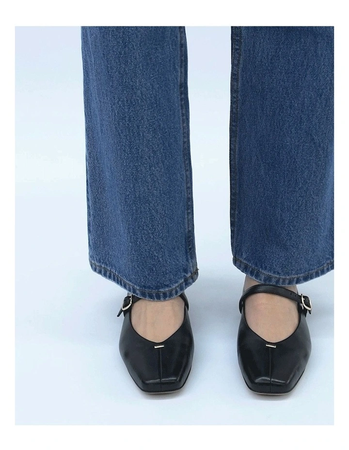 Leather April Casual Flats in Black image 2