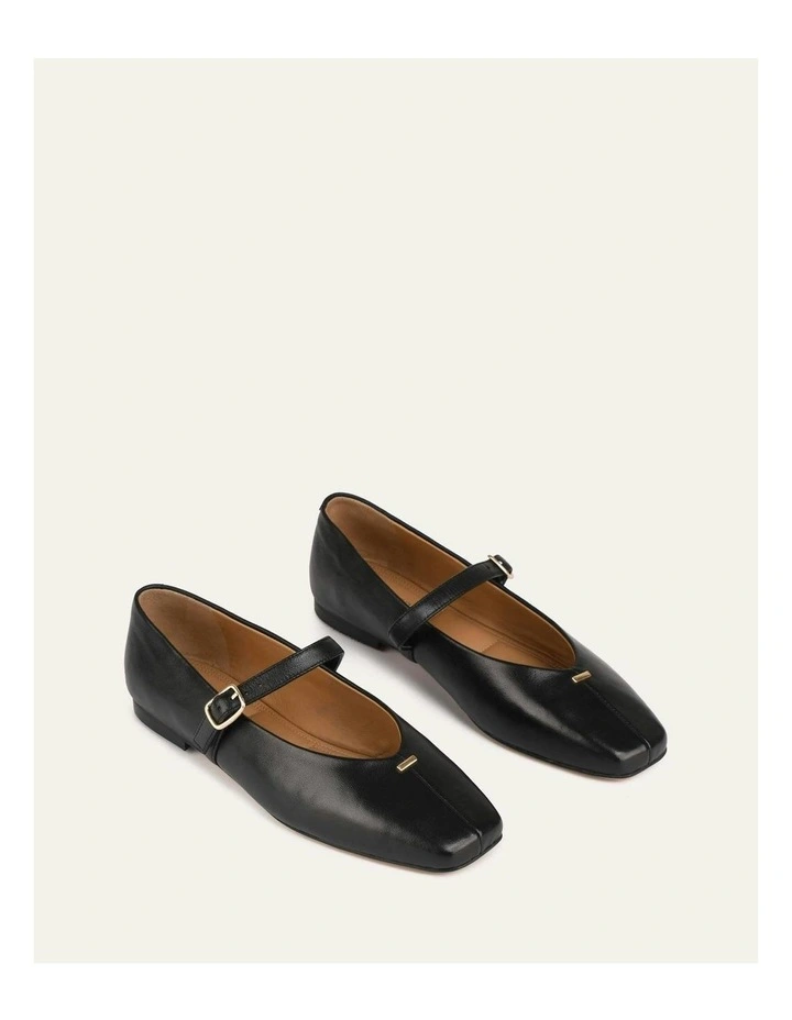 Leather April Casual Flats in Black image 3