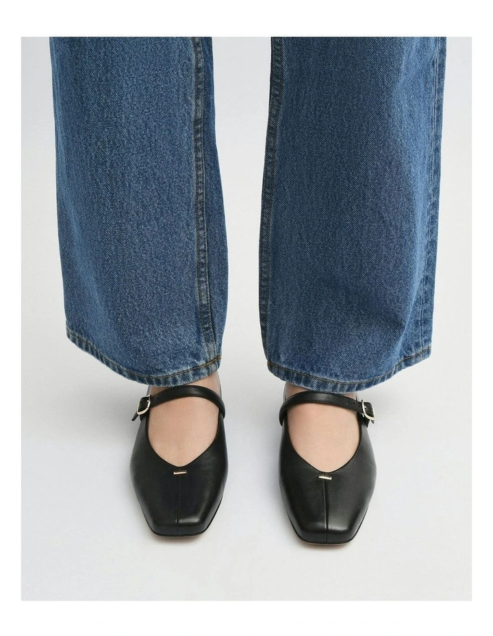 Leather April Casual Flats in Black image 7