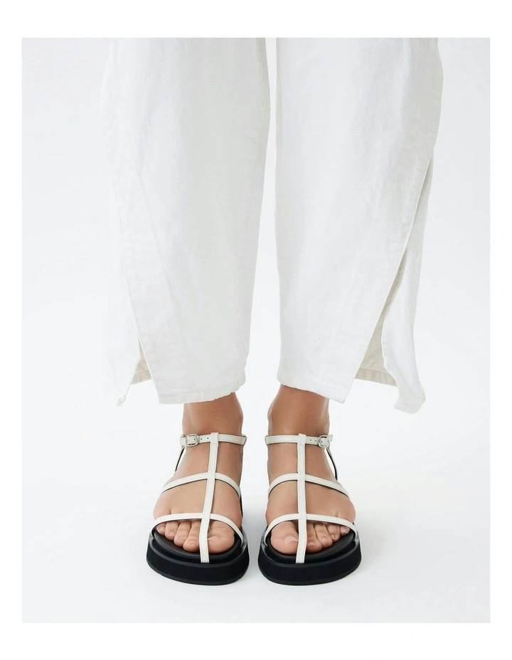 Mina Flat Sandals in White image 2