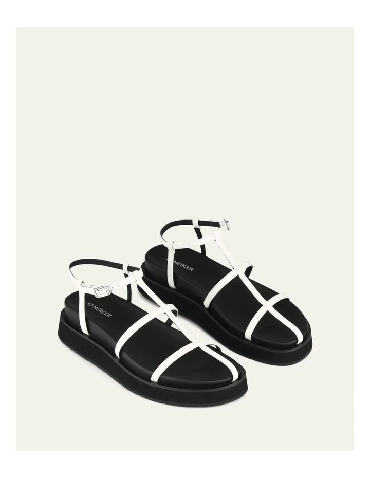 Mina Flat Sandals in White image 3