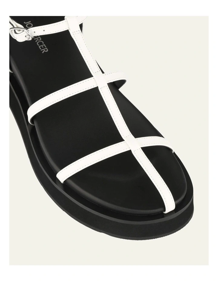 Mina Flat Sandals in White image 4