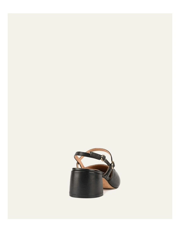 Leather Jenna Low Heels in Black image 5