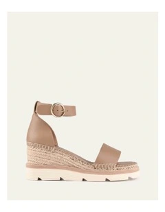 Kelly Mid Heel Wedges in Tan