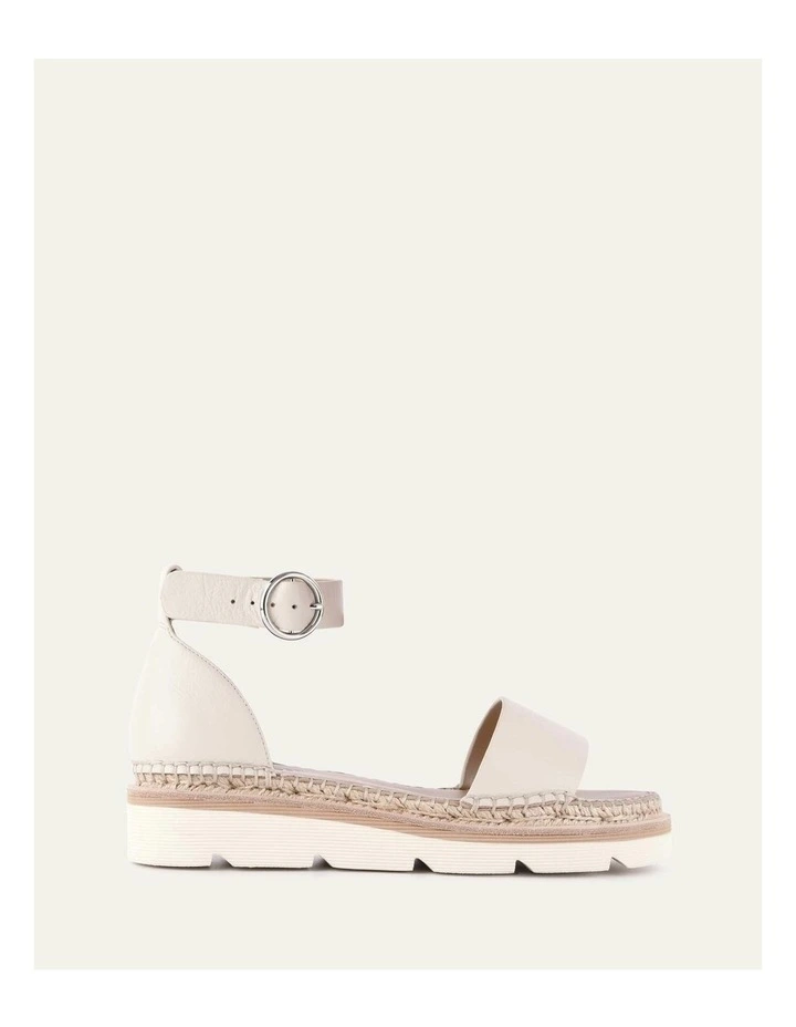 Leather Ivy Flat Sandals in Off White image 1