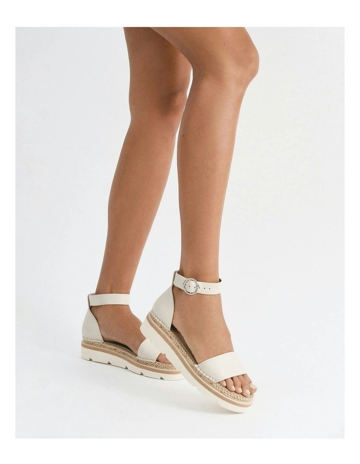 Leather Ivy Flat Sandals in Off White image 2