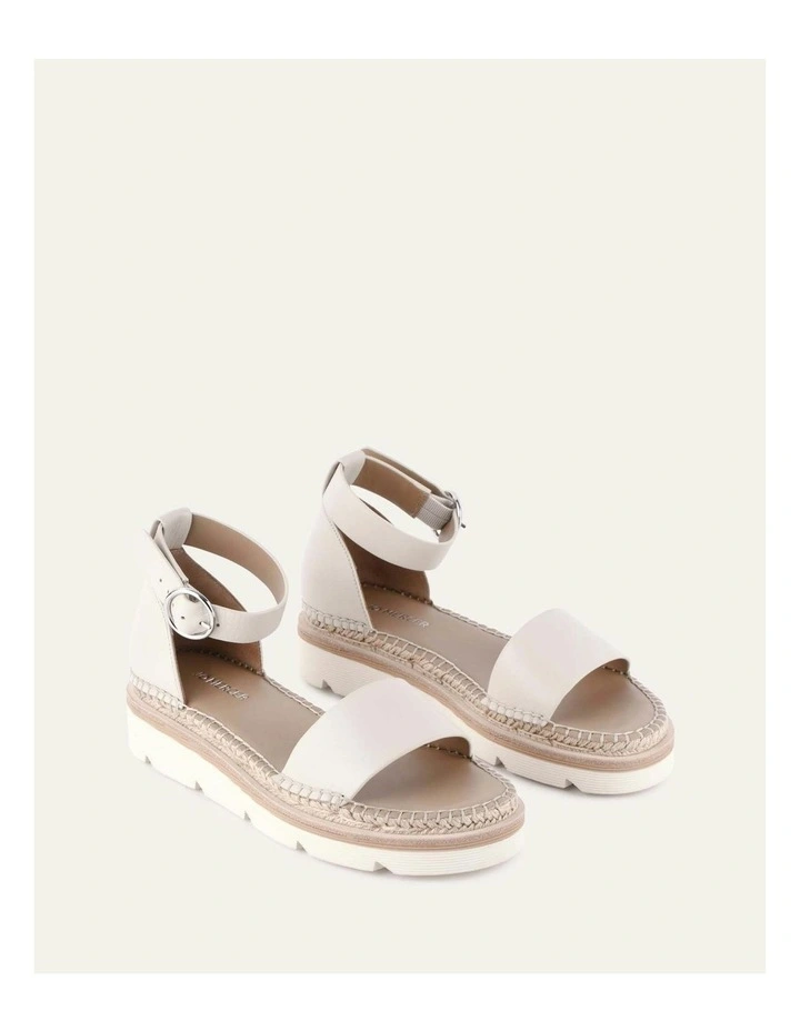 Leather Ivy Flat Sandals in Off White image 3