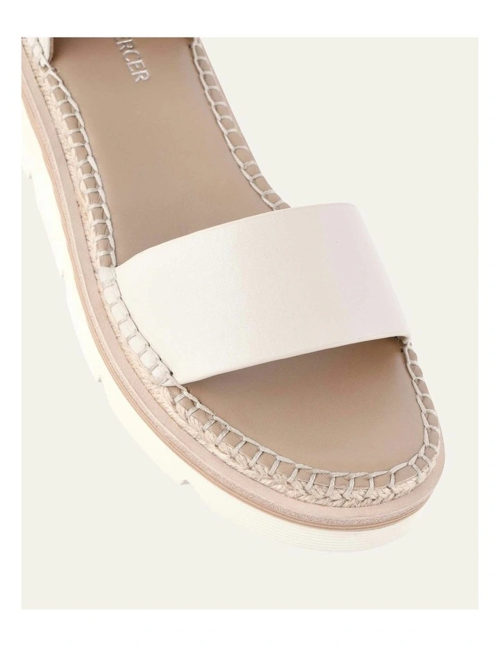 Leather Ivy Flat Sandals in Off White image 4