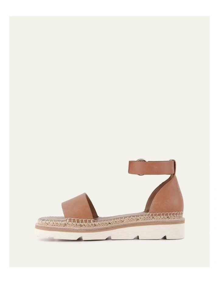 Leather Ivy Flat Sandals in Tan image 6