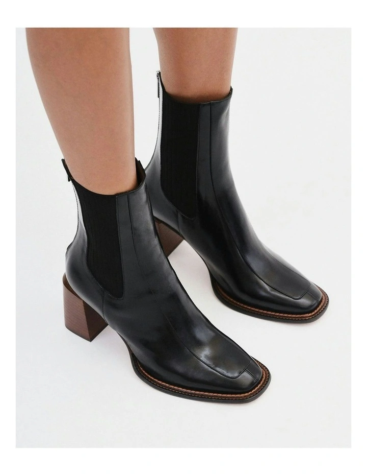 Devina Mid Ankle Boots in Black image 2