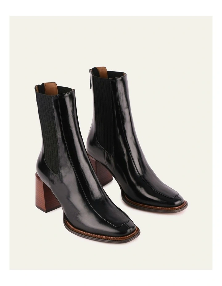 Devina Mid Ankle Boots in Black image 3