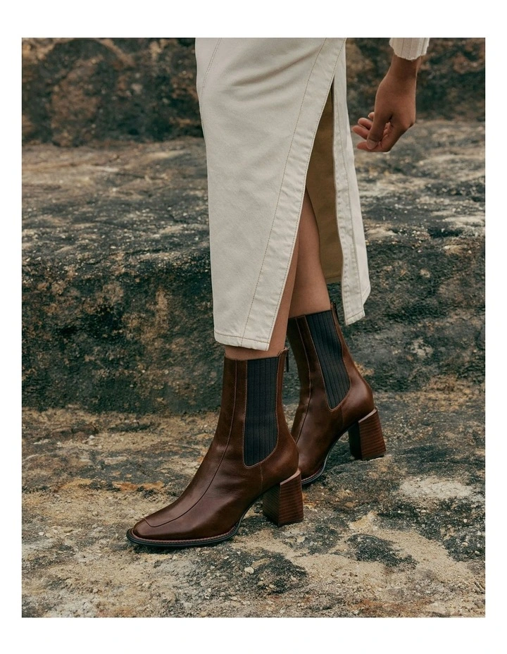 Devina Mid Ankle Boots in Dark Chocolate image 2