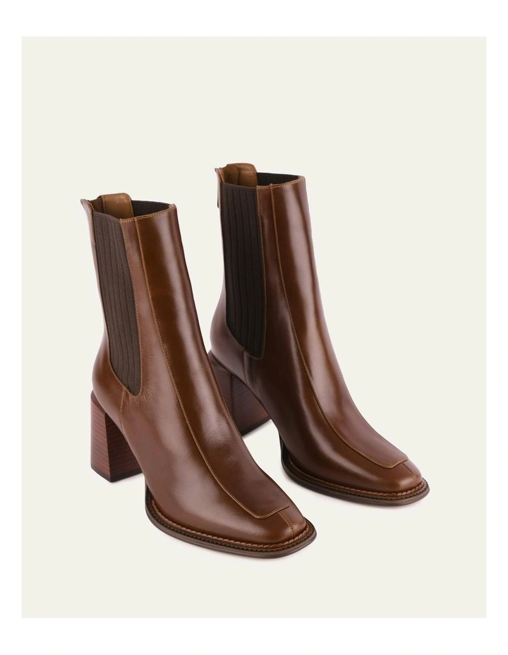 Devina Mid Ankle Boots in Dark Chocolate image 3
