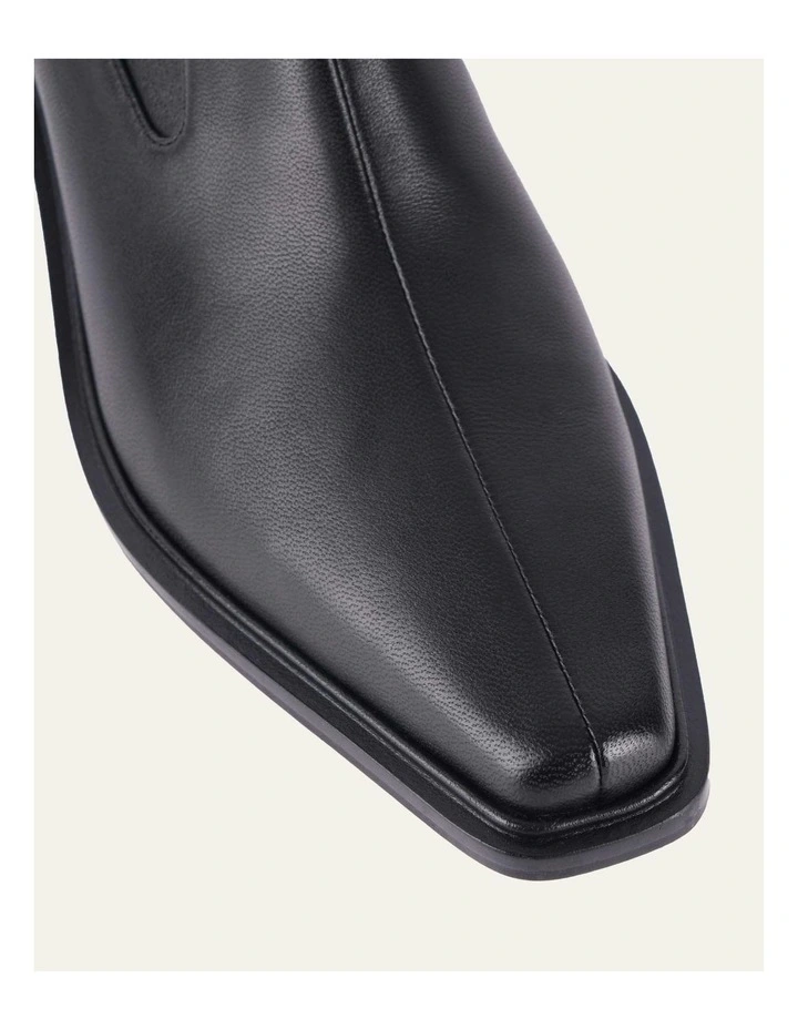 Olympia Flat Ankle Leather Boots in Black image 4