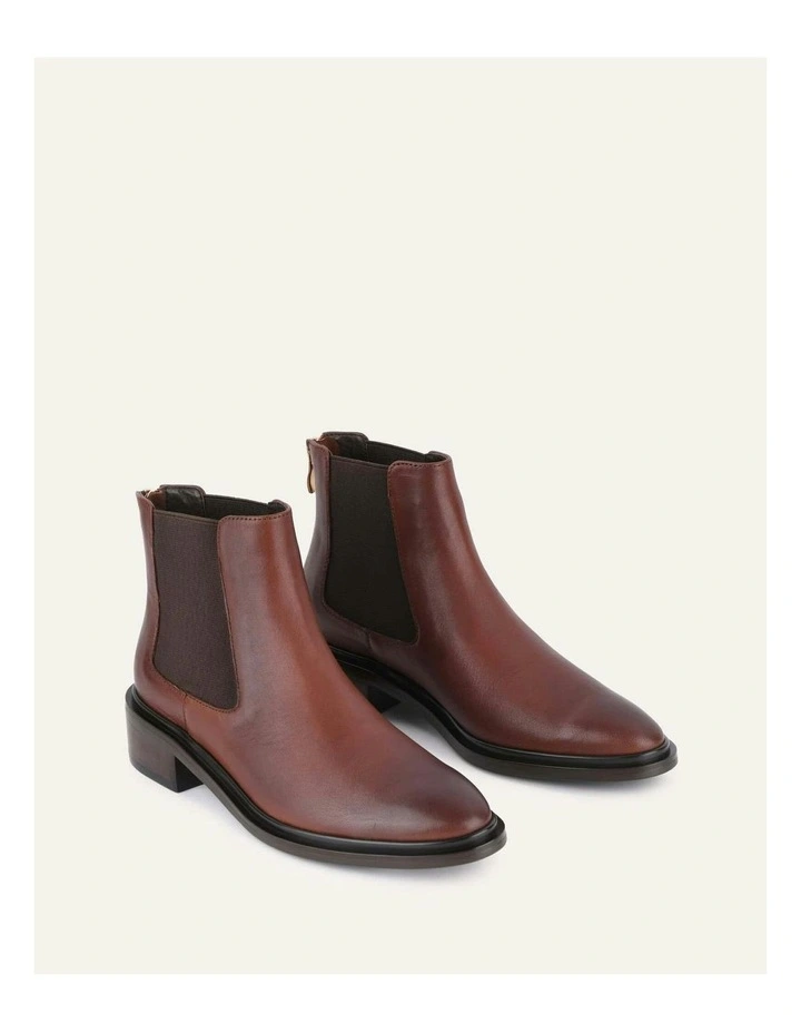 Melrose Flat Ankle Boots in Chestnut image 3
