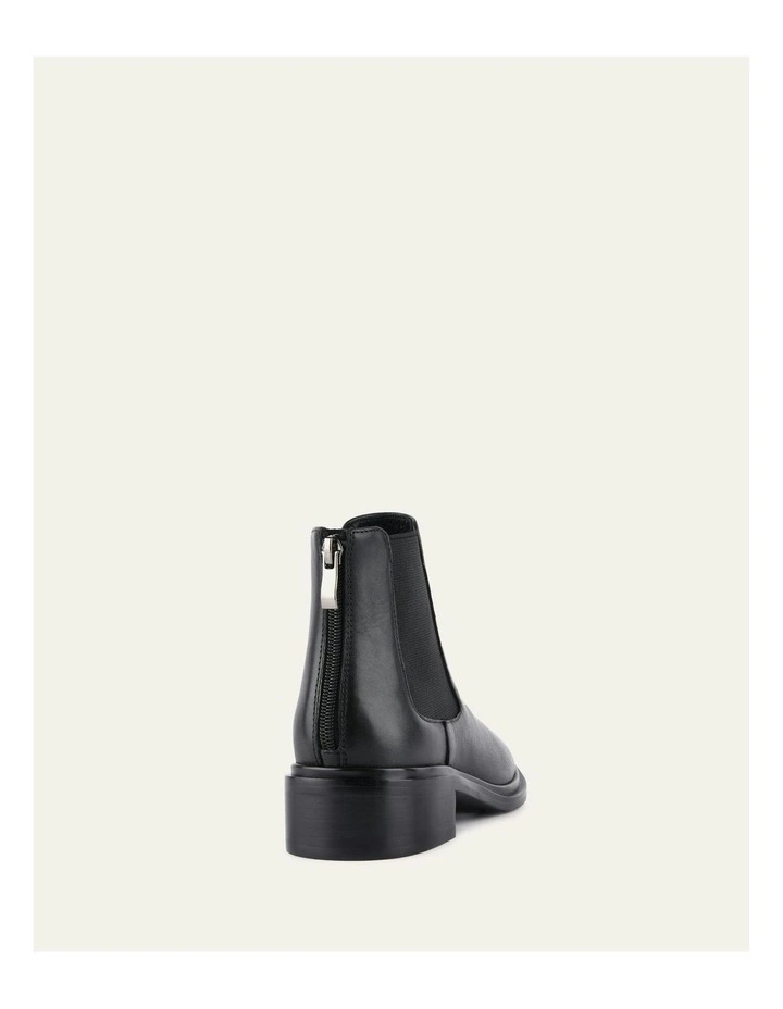 Melrose Flat Ankle Leather Boots in Black image 5