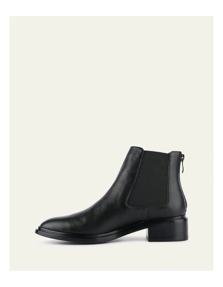 Melrose Flat Ankle Leather Boots in Black image 6