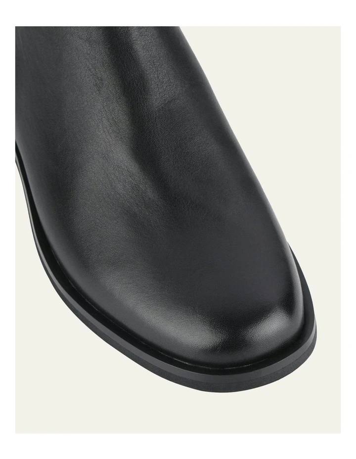 Gilbert Flat Ankle Leather Boots in Black image 4