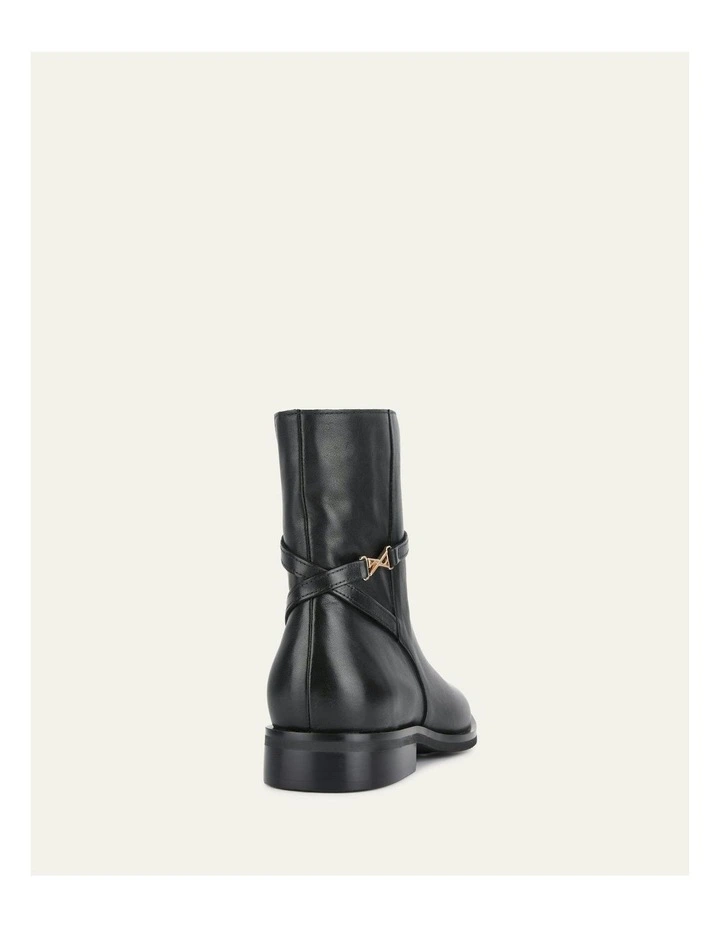 Gilbert Flat Ankle Leather Boots in Black image 5
