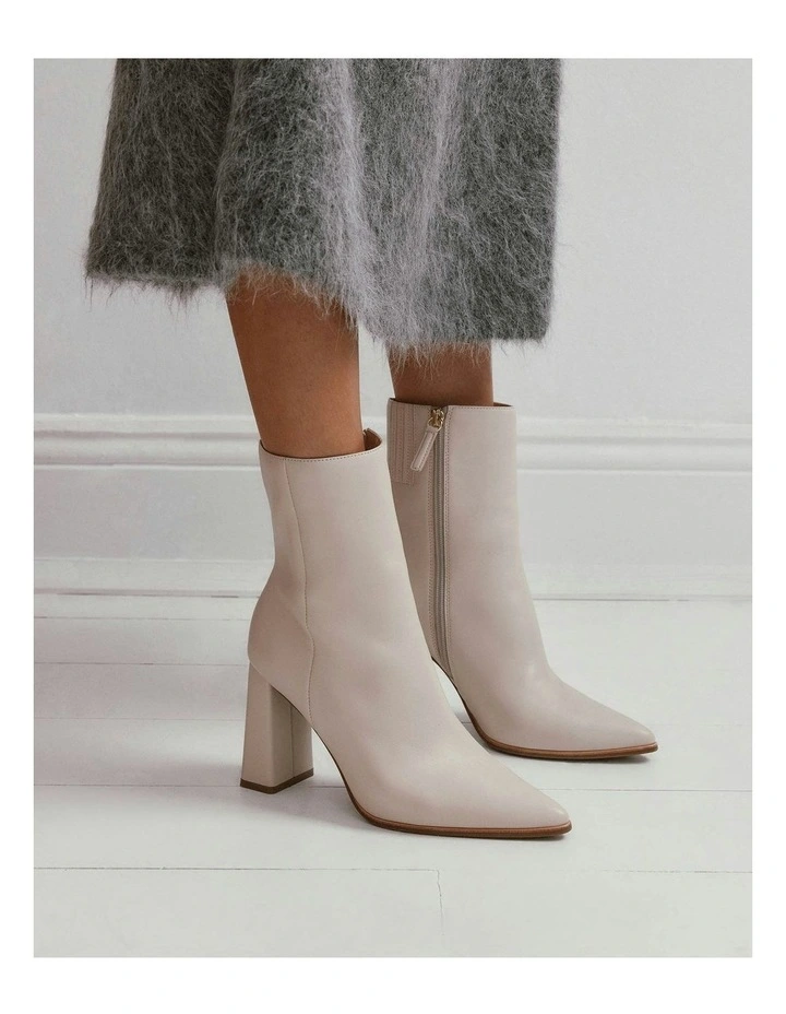 Tatiana High Ankle Leather Boots in Off White image 2