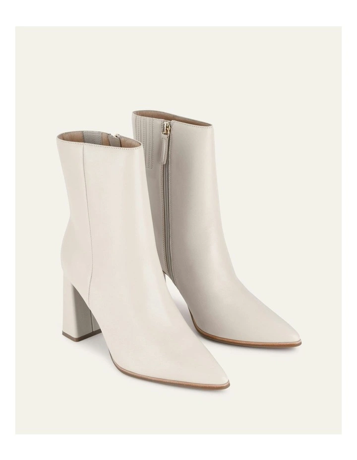 Tatiana High Ankle Leather Boots in Off White image 3
