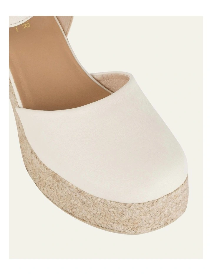 Leather Dina High Heel Espadrilles in Off White image 3