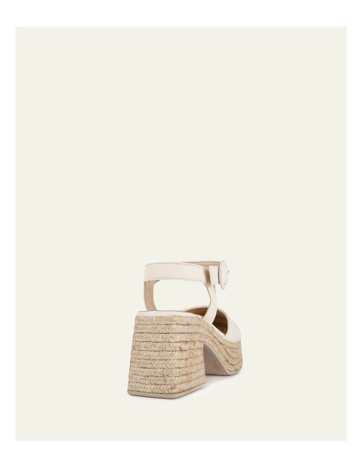 Leather Dina High Heel Espadrilles in Off White image 4