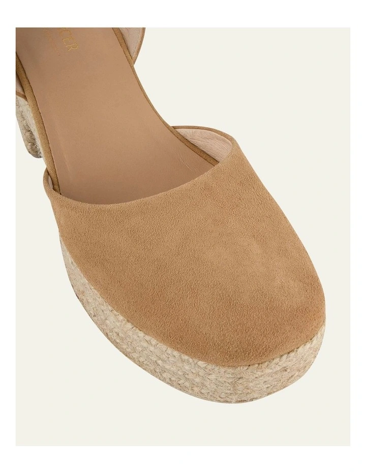 Suede Dina High Heel Espadrilles in Taupe image 3