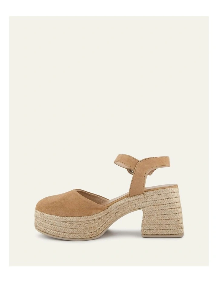 Suede Dina High Heel Espadrilles in Taupe image 5