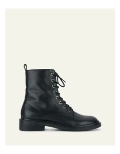 Darwin Flat Ankle Boots in Black