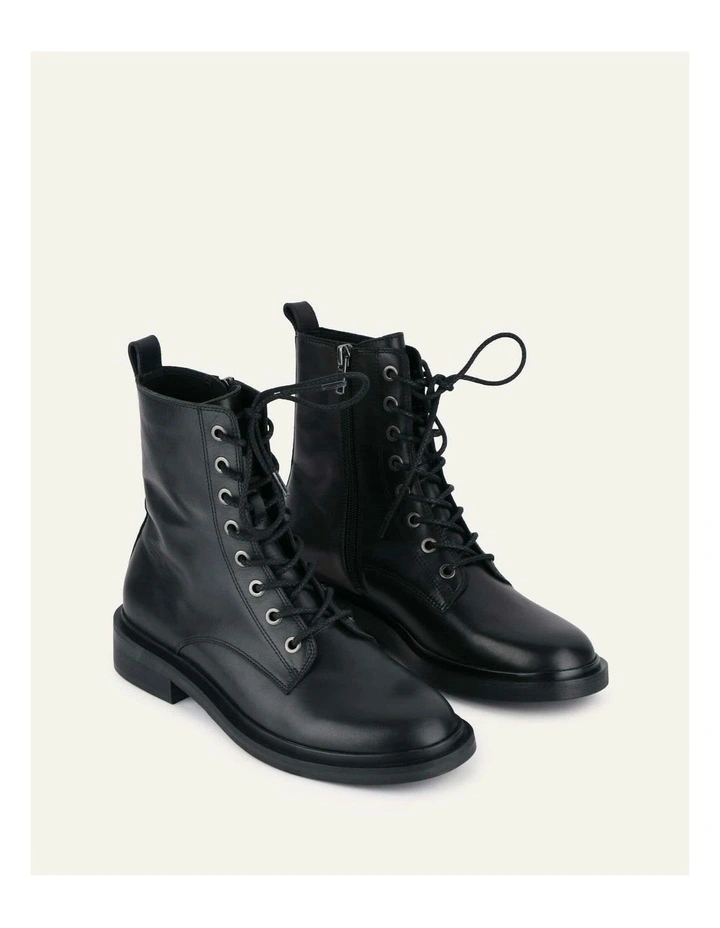 Darwin Flat Ankle Boots in Black image 3