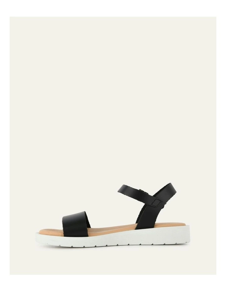 Leather Robin Flat Sandals in Black image 6