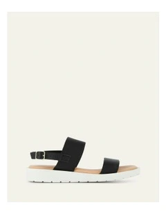 Rosalie Flat Sandals in Black