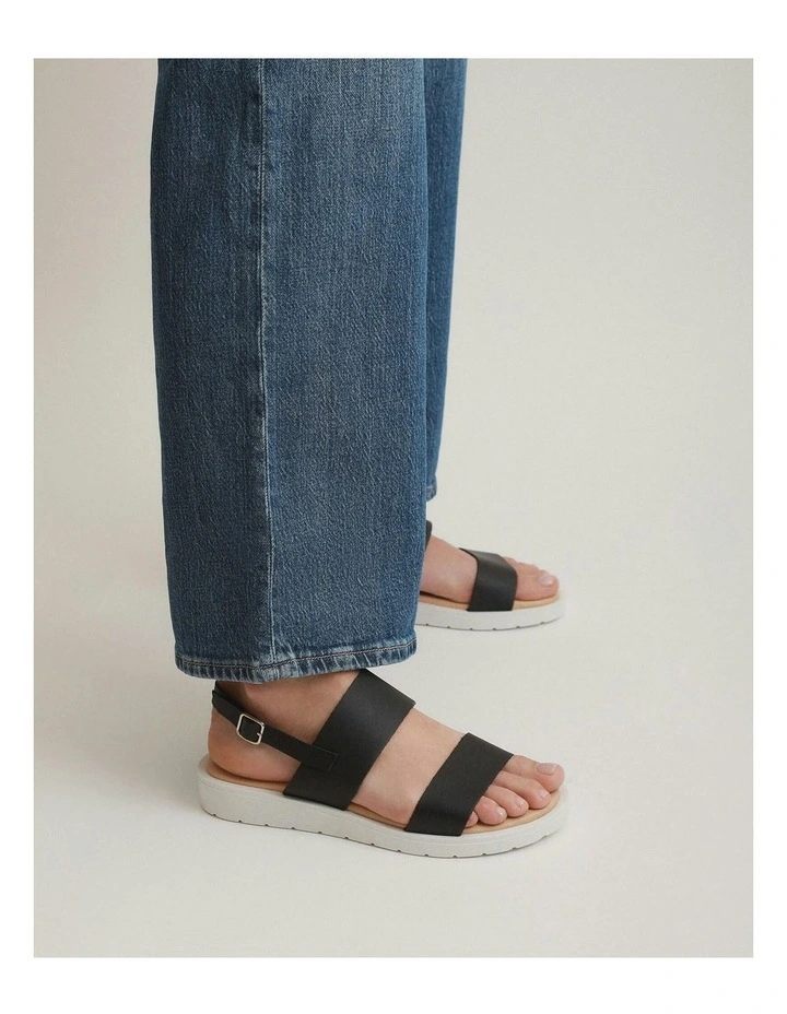 Rosalie Flat Sandals in Black image 2