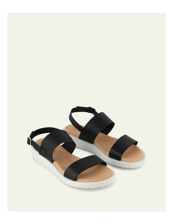 Rosalie Flat Sandals in Black image 3
